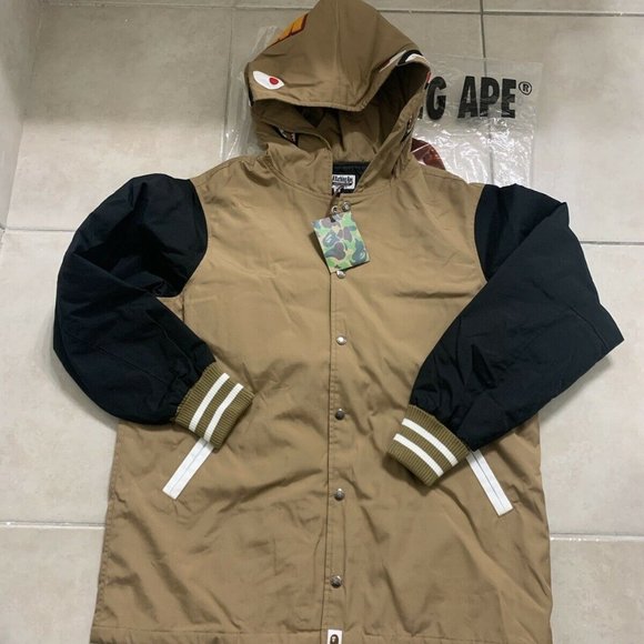 BAPE A Bathing Ape Shark Tan JacketSize XXLarge RARE